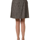 Brown Tweed High Waist A-line Mini Skirt