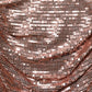 Rose Gold Sequin High Waist Ruched Maxi Skirt