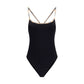 Black Elastane One-Piece Swimsuit