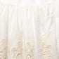 White Floral Embroidered A-line Mini Skirt
