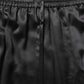 Black Lace Trimmed Satin Side Slit Skirt