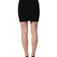 Black Nylon High Waist Fit Sheath Mini Skirt