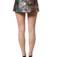 Multicolor Floral Jacquard MidWaist Mini Skirt