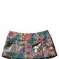 Multicolor Floral Jacquard MidWaist Mini Skirt