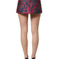 Multicolor Floral Jacquard MidWaist Mini Skirt