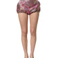 Pink Floral HighWaist Jacquard Hotpants Shorts
