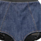 Blue Cotton High Waist Denim Hotpants Shorts