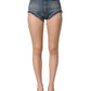 Blue Cotton High Waist Denim Hotpants Shorts