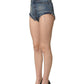 Blue Cotton High Waist Denim Hotpants Shorts