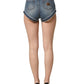 Blue Cotton High Waist Denim Hotpants Shorts