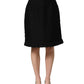 Black High Waist Pencil Cut Knee Length Skirt