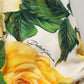 White Rose Print HighWaist Sheath Mini Skirt