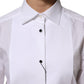 White Cotton Tuxedo Bib Long Sleeve Dress Shirt
