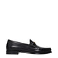 Black Leather Slip-On Loafers