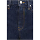 Blue Cotton Flared Jeans