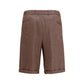 Brown Linen Bermuda Shorts