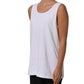 White Cotton Round Neck Sleeveless Tank Top