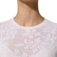 White Floral Lace Knit Fabric Short Sleeves Blouse Top