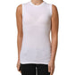 White SleeveLess Crew Neck Tank Blouse Top