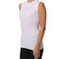 White SleeveLess Crew Neck Tank Blouse Top
