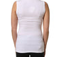 White SleeveLess Crew Neck Tank Blouse Top