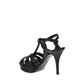 Black Calf Leather Bos Taurus Platform Sandals