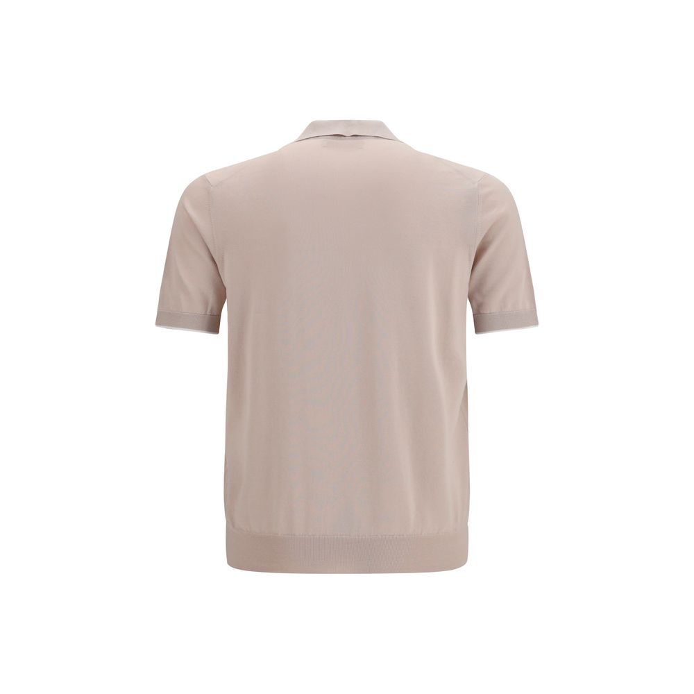 Beige Cotton Polo Shirt