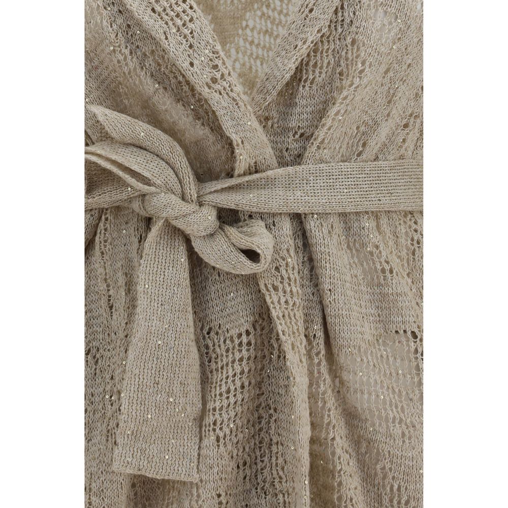 Beige Linen Cardigan
