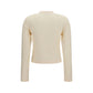Beige Cotton Long Sleeve T-Shirt