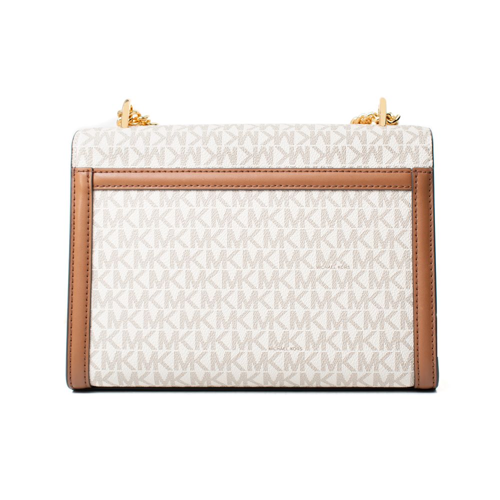 Beige Canvas Shoulder Bag