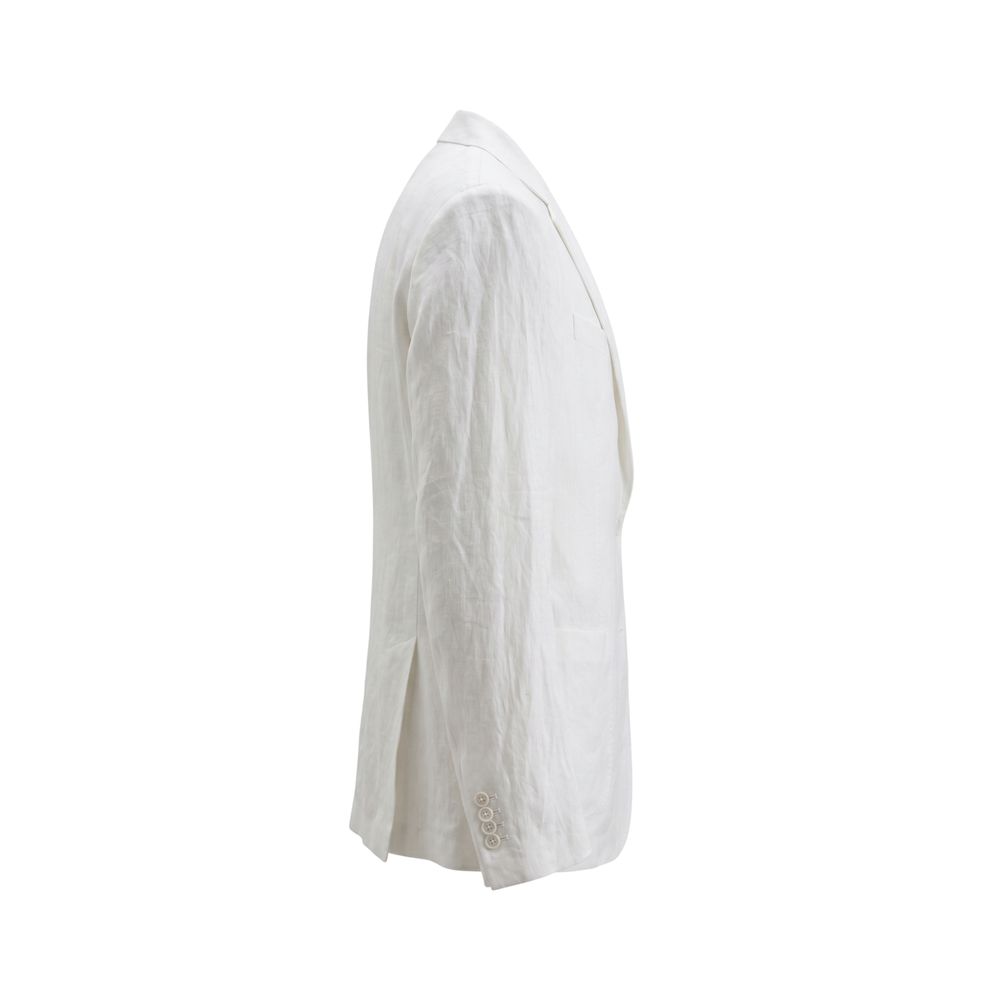 White Linen Men's Jacket