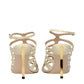 Beige Leather Stiletto Heel Sandals