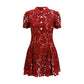Bordeaux Polyester Cocktail Dress