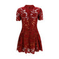 Bordeaux Polyester Cocktail Dress