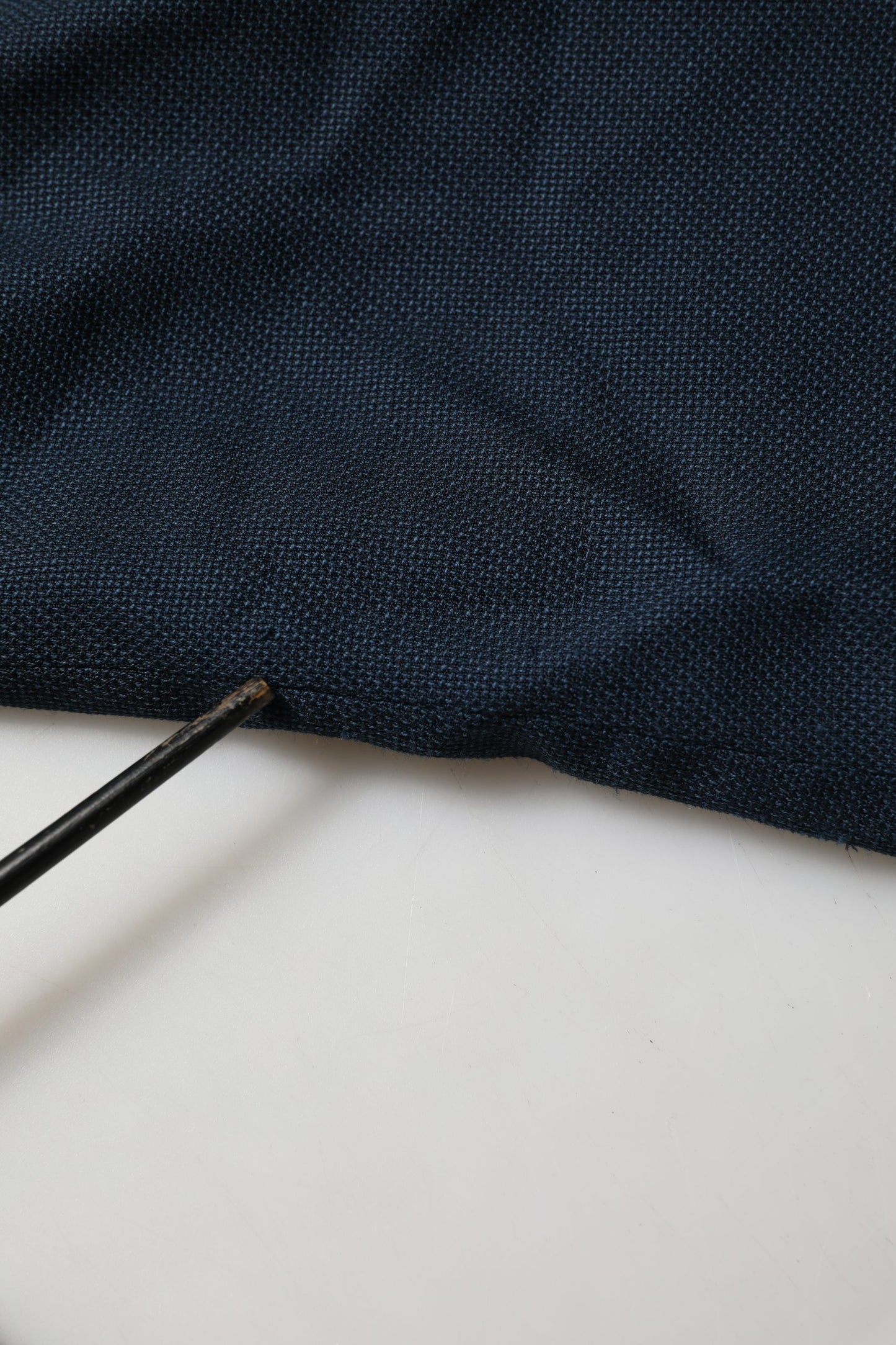 Blue Wool Logo Single Breasted Coat Jacket