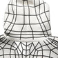 White Black WarpGrid Pattern Hoodie Sweater