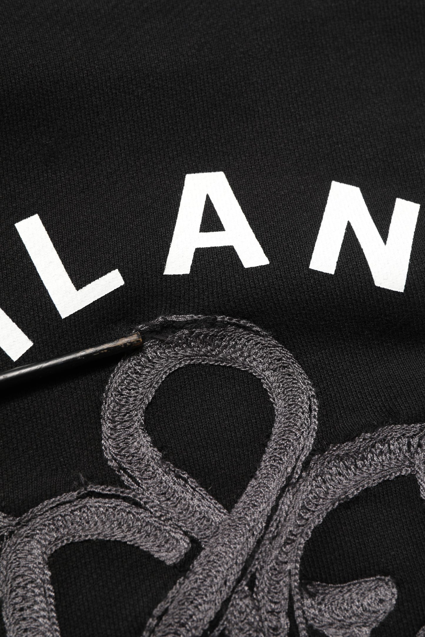 Black Cotton Milano1984 Print Hoodie Sweater