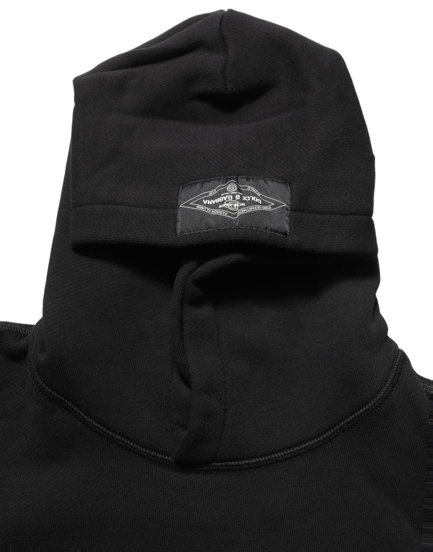Black Cotton Milano1984 Print Hoodie Sweater