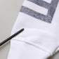 White Blue Stripe Hooded Sweatshirt Sweater