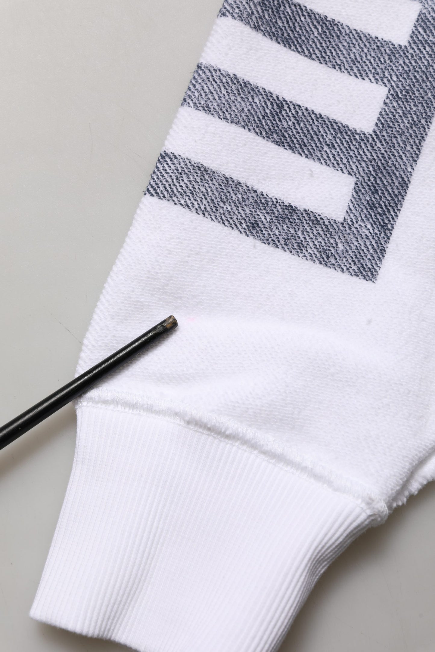 White Blue Stripe Hooded Sweatshirt Sweater