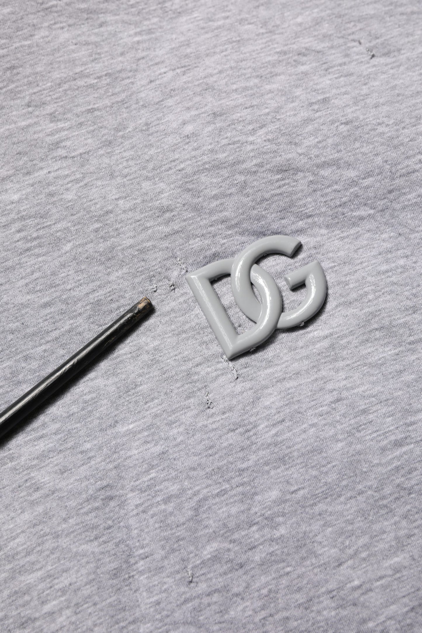 Gray Cotton Logo Hooded Sweatshirt Sweater