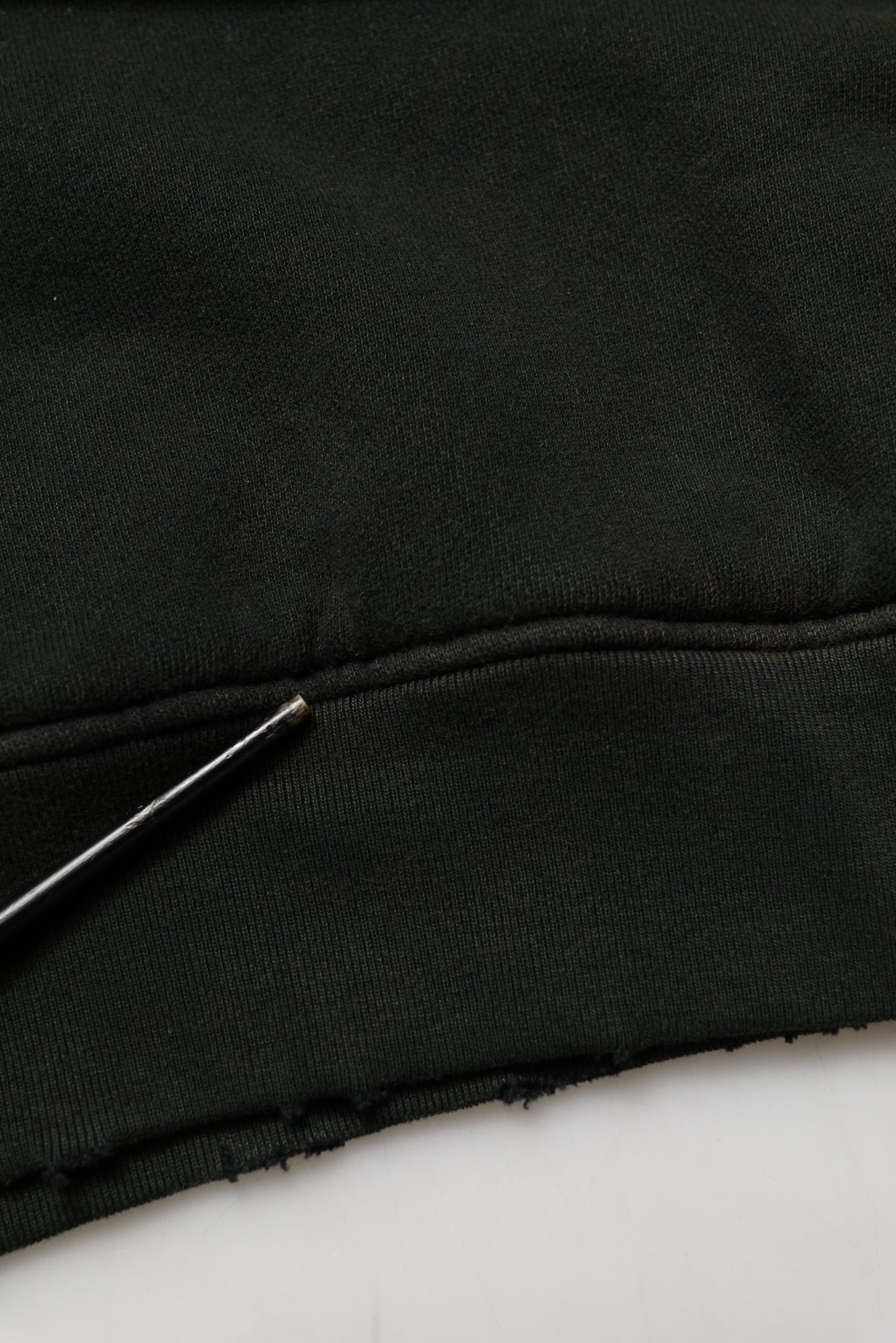 Black Cotton Crew Neck Men Sweatshirt Sweater