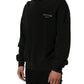 Black Cotton Crew Neck Men Sweatshirt Sweater