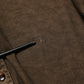 Brown Cotton Buttoned Henley Pullover Sweater