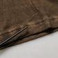 Brown Cotton Buttoned Henley Pullover Sweater