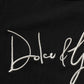 Black DG Embroidered Crew Neck Pullover Men Sweater