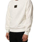 White LogoPlaque CrewNeck Sweatshirt Sweater