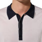 White Silk Collared Henley Pullover Sweater