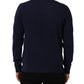 Blue Wool Knit Turtleneck Pullover Sweater