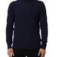 Blue Wool Knit Turtleneck Pullover Sweater
